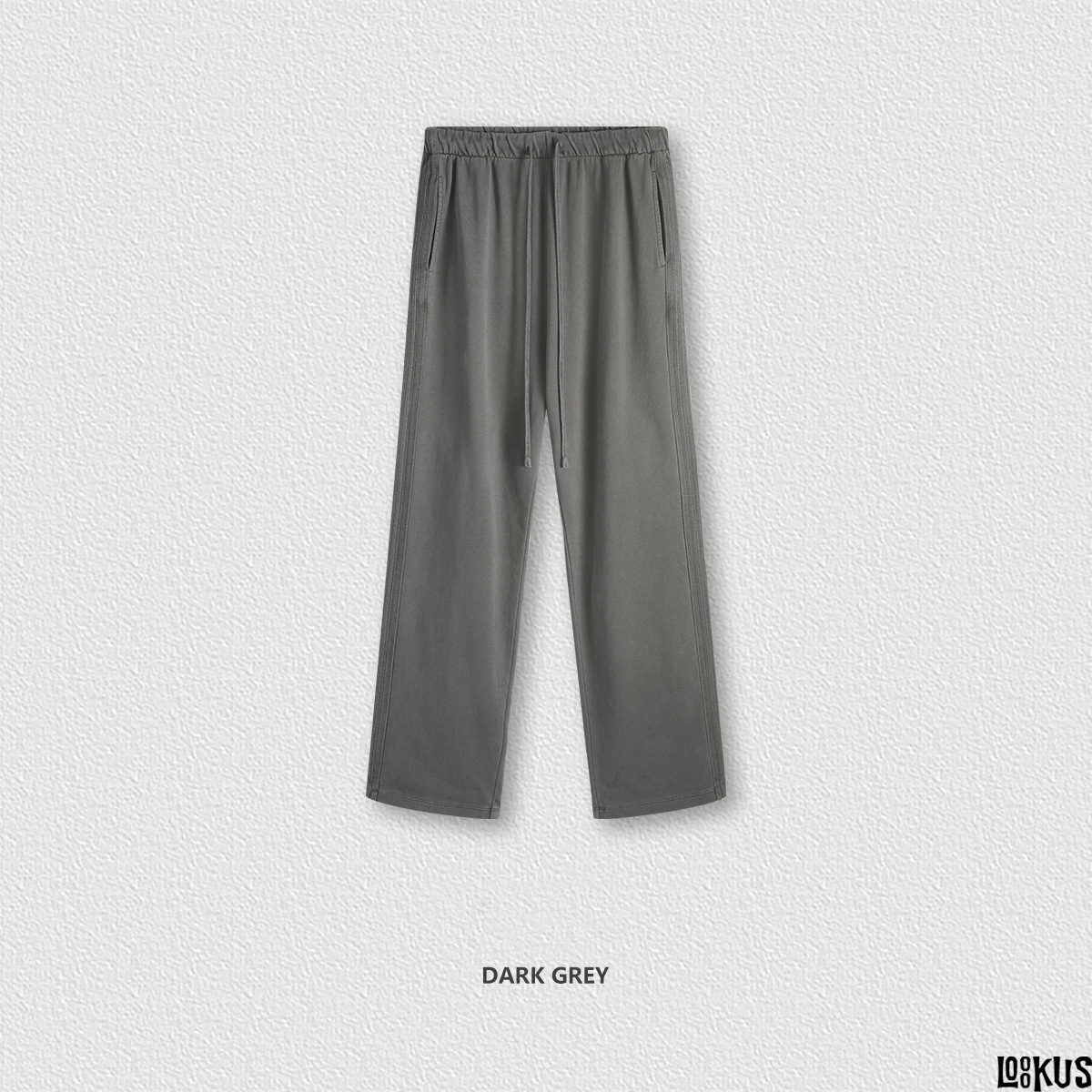 Loookus-Urban Comfort Cotton Pants with Contrasting Fabric and Ribbed Cuffs