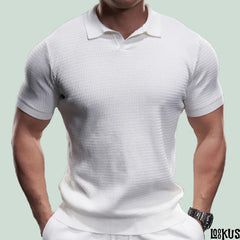 Loookus - Gentleman's Everyday Pure Color Fit Polo Tee Shirt