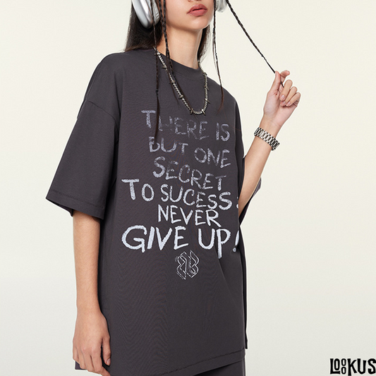 Loookus - Loose Fit Top Sporty Short-Sleeve T-Shirt