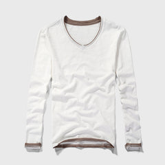 Loookus - 2025 Long-sleeved Cotton Shirt with V-neck Style