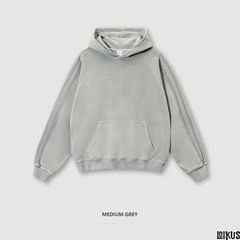 Loookus-Fit Hooded Sweatshirt with Ribbed Hem