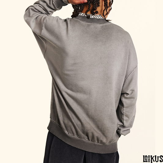 Loookus Loose-Fit Washed Crewneck Sweatshirt