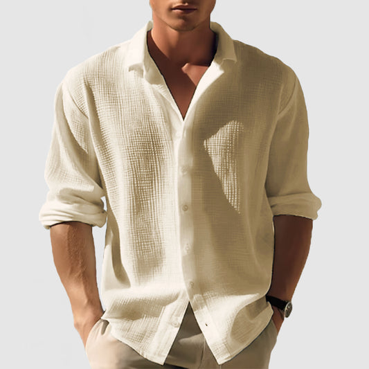 Loookus - Men's Casual Waffle Textured Shirt