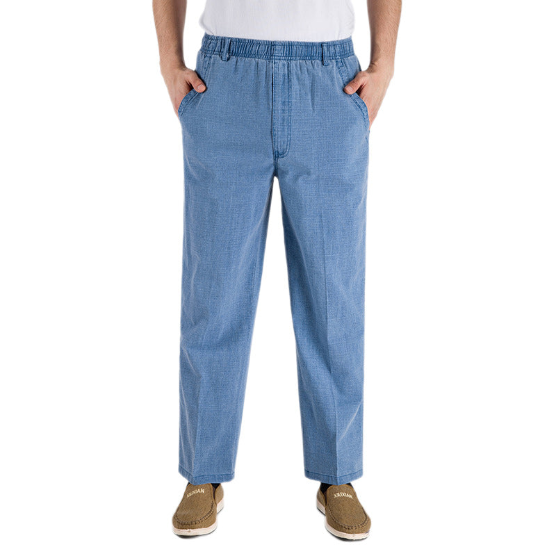 Loookus - Men's Linen High Waist Slim Fit Pants