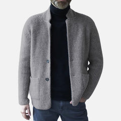 Loookus - Men's Casual Lapel Long Sleeve Knit Jacket