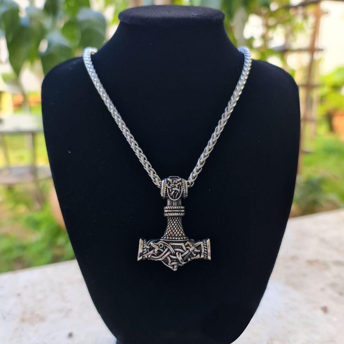 Loookus - Mjolnir Thor's Hammer Viking Necklace