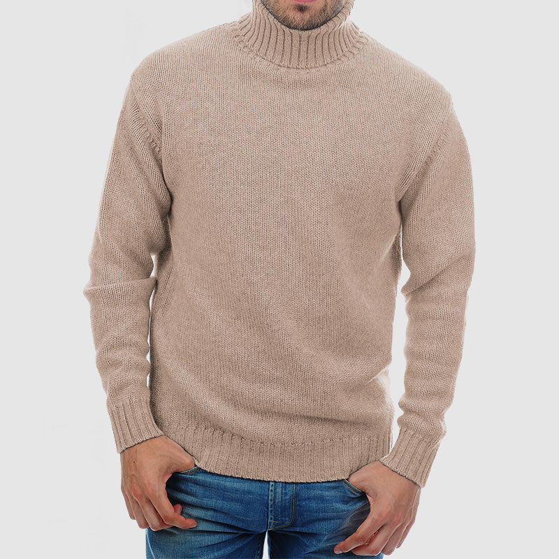 Loookus - Men's Basic Solid Color Turtleneck Sweater