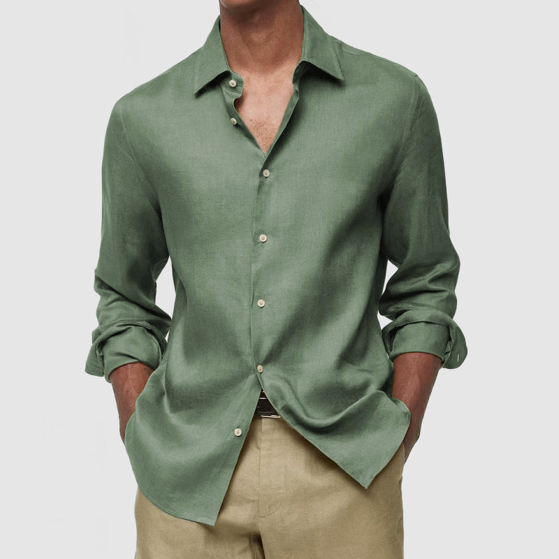 Loookus - Gentleman's Casual Luxury Touch Cotton Linen Shirt