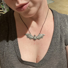 Loookus - Sterling Silver Bat Pendant Necklace