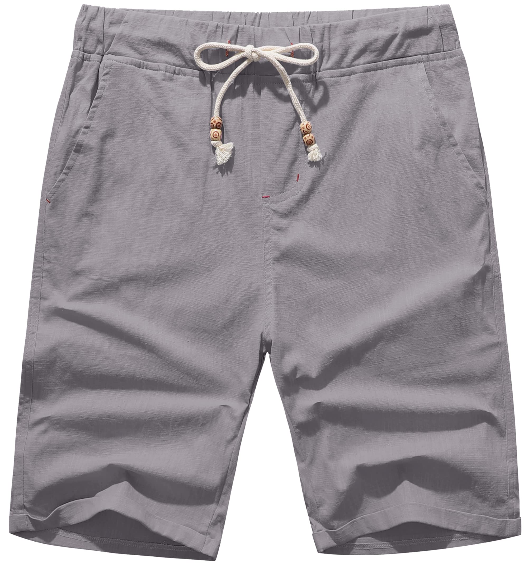 Loookus - Men's Drawstring Linen Beach Shorts