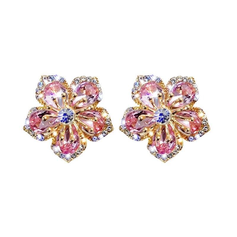 Loookus - Blooming Crystal Flower Earrings