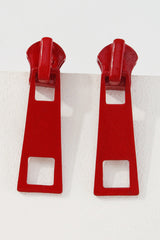 Loookus - Candy Color Metal Zipper Earrings