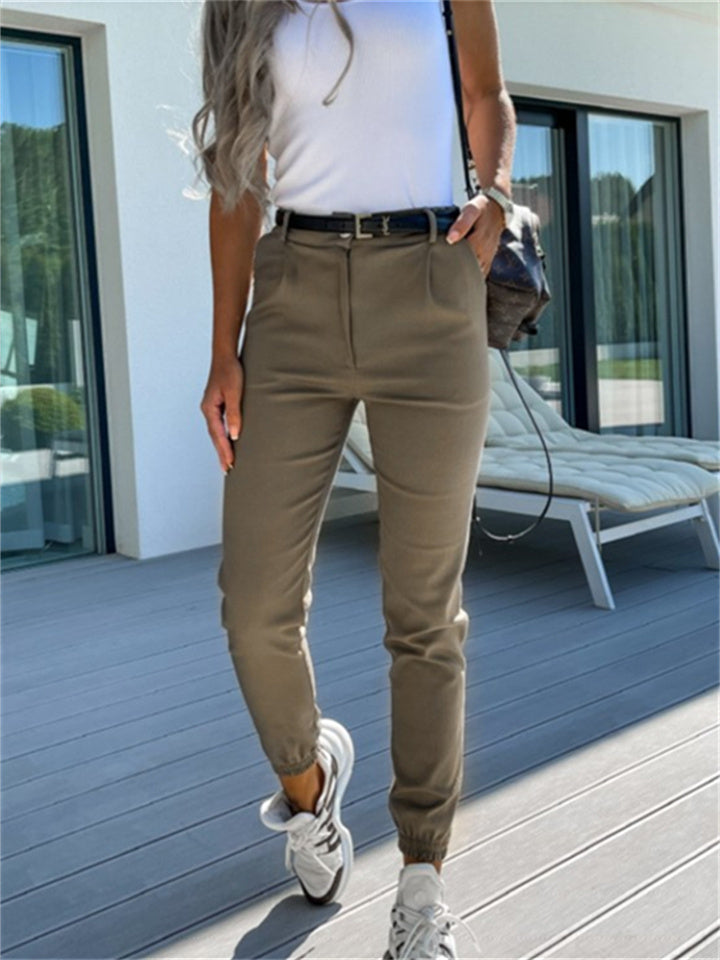 Loookus - Women's Cargo Pants Cotton Blend Army Green Khaki Black Mid Waist Fashion Casual Vacation Work Side Pockets Ankle-Length Solid Color S M L XL XXL