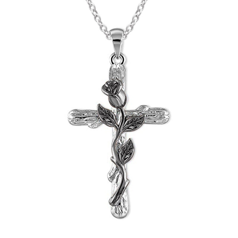 Loookus - Rose Cross Necklace