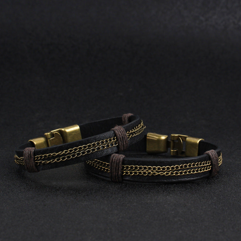 Loookus - Men's Personalized Retro Leather Bracelet