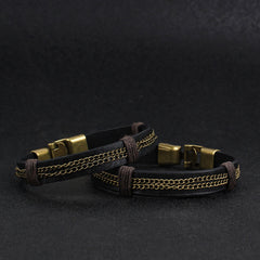 Loookus - Men's Personalized Retro Leather Bracelet