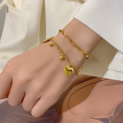 Loookus - Heart Shaped Double Layered Bracelet