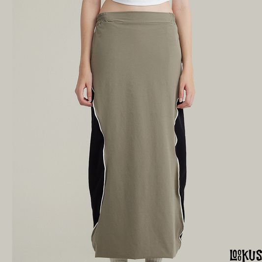 Loookus-Color Block Spliced Fast-Drying Tactical Skirt