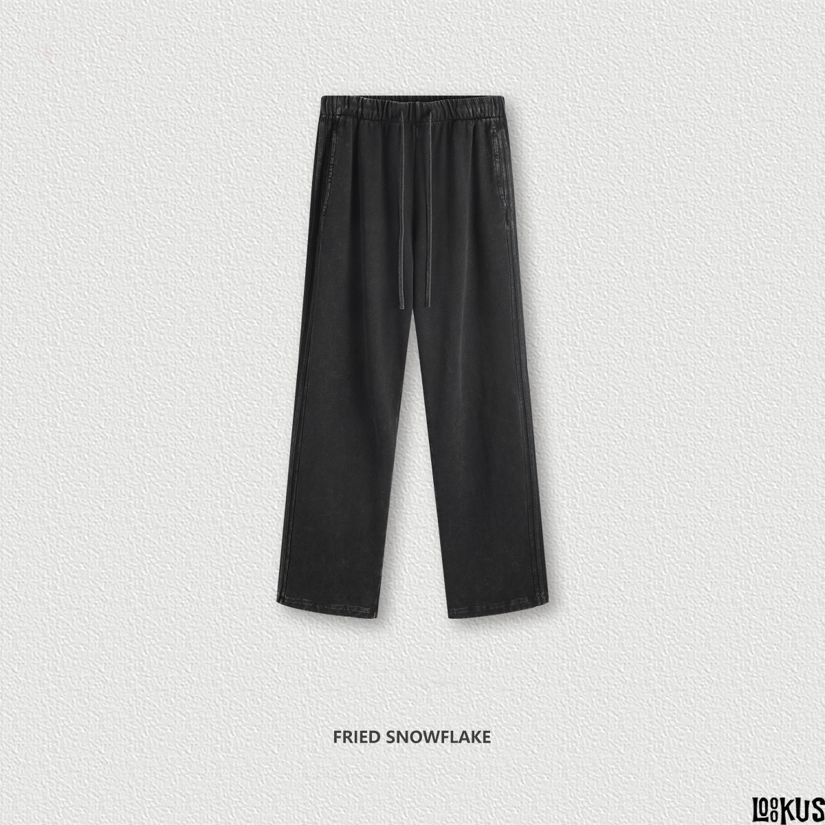 Loookus-Urban Comfort Cotton Pants with Contrasting Fabric and Ribbed Cuffs