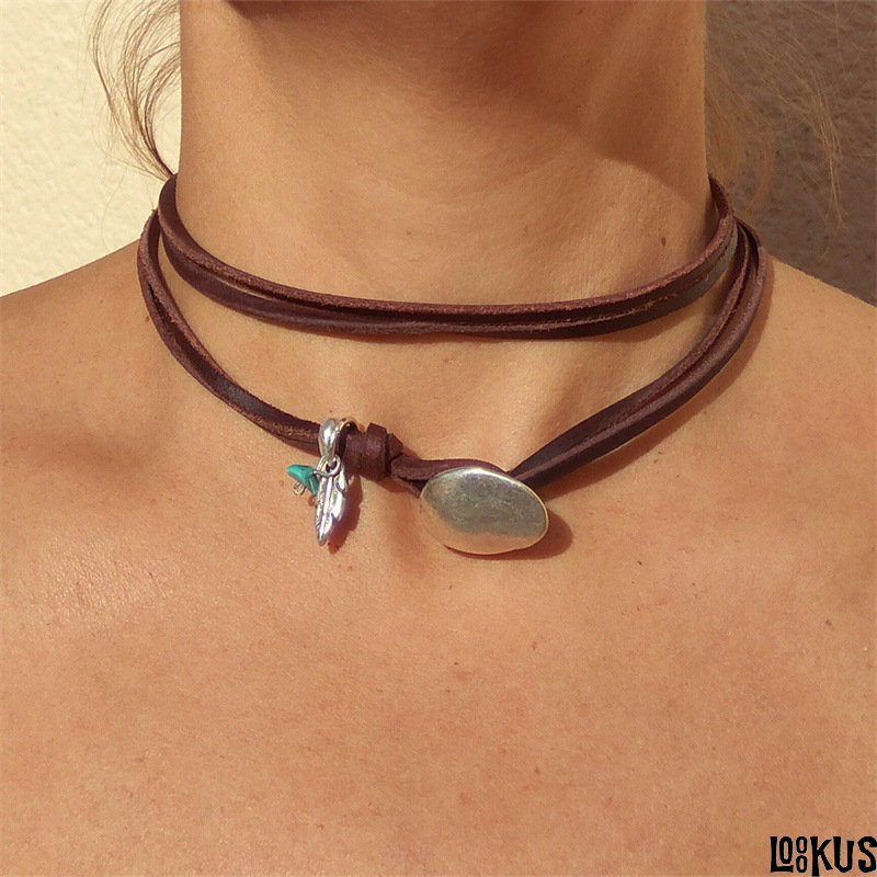 Loookus - Fashionable Bohemian Leather Choker Necklace