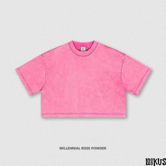 Loookus-Casual Loose Crop Top Sports Tee