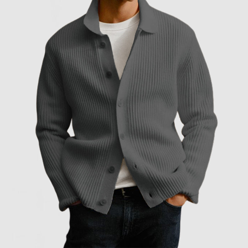 Loookus - Men's Casual Lapel Button Knitted Cardigan