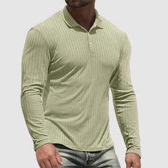 Loookus - Men's new spring and autumn long sleeve solid color casual Polo shirt male