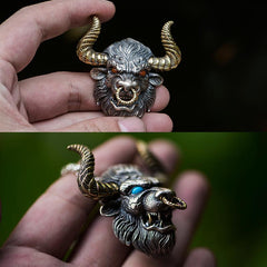 Loookus - Bull Silver Pendant Necklace