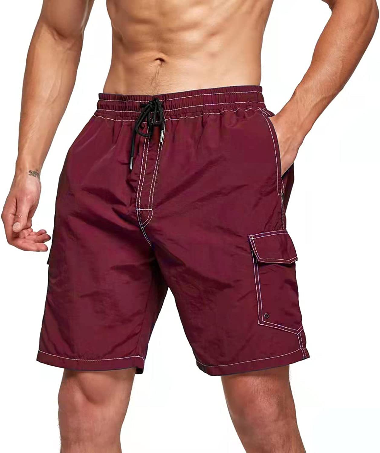 Loookus - Men's Casual Shorts Loose Port Style Cargo Pants Men's Breathable Beach Pants