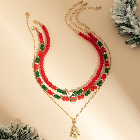 Loookus - Christmas Women's Beaded Choker Necklace