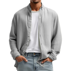 Loookus - Men's Casual Premium Cotton Long Sleeve Shirt