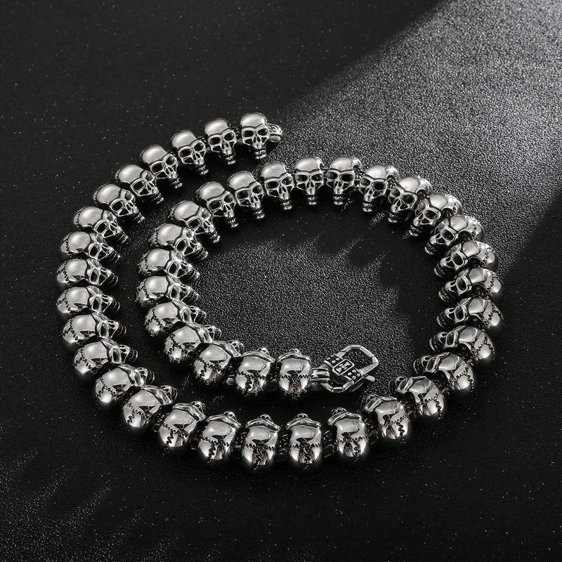 Loookus - 925 Silver Hip-hop Skull Bracelet