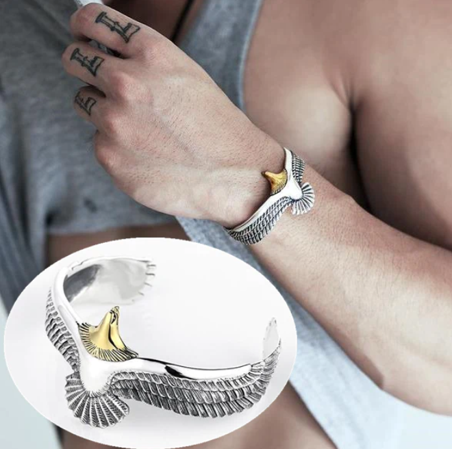 Loookus - 925 Silver energy eagle Bracelet