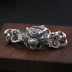 Loookus - 925 Silver retro creative tiger head bracelet