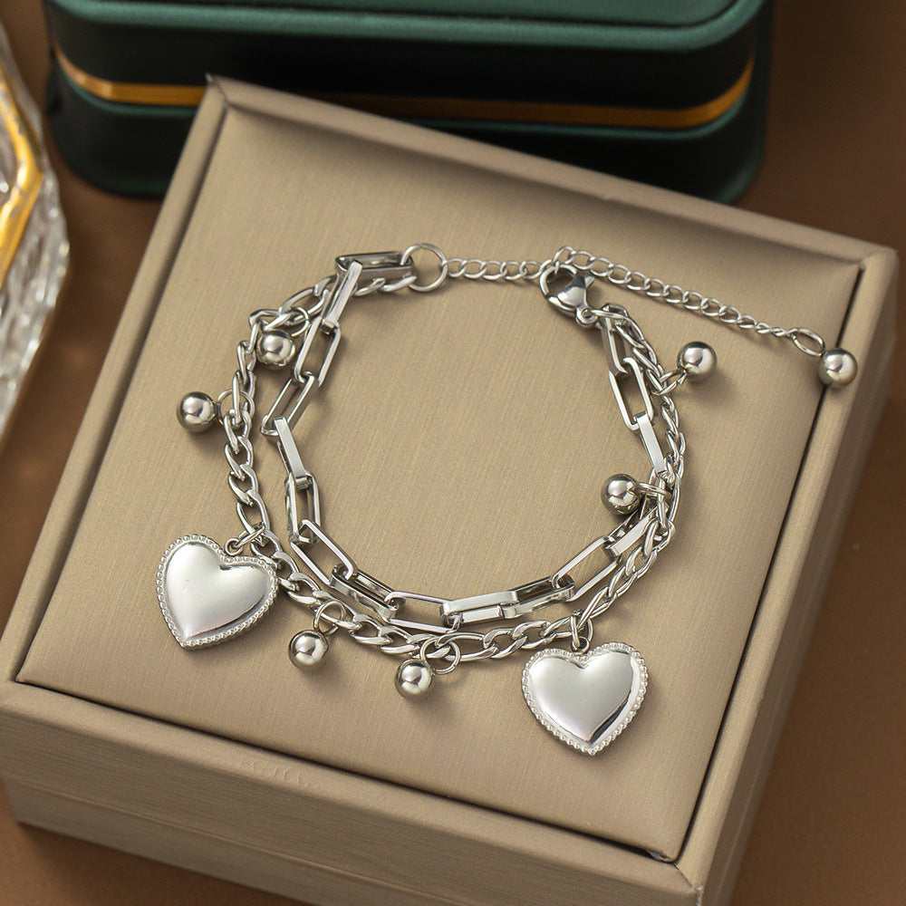 Loookus - Heart Shaped Double Layered Bracelet