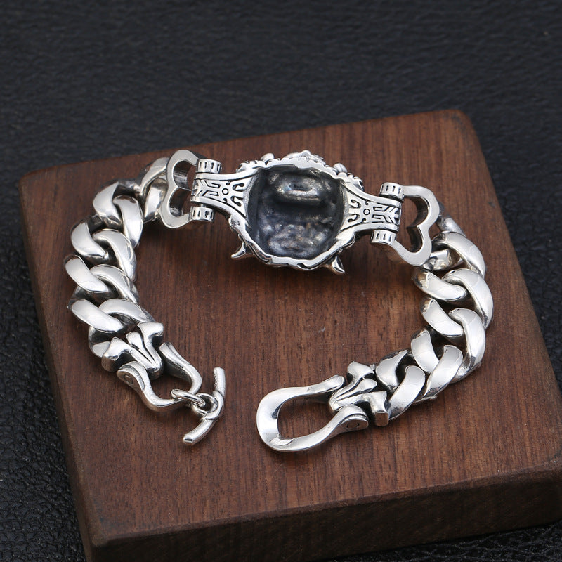 Loookus - 925 Silver retro creative tiger head bracelet