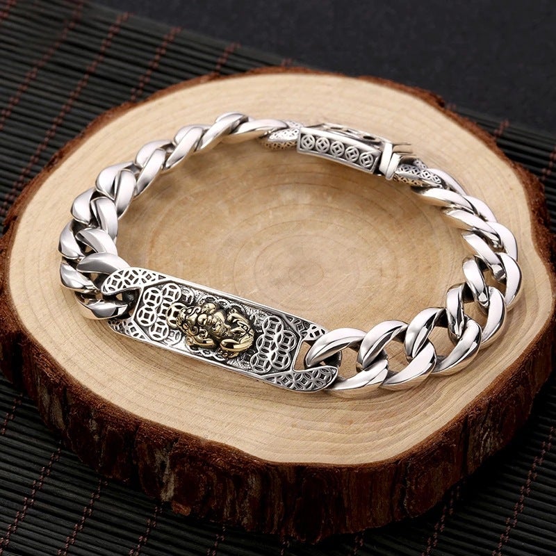 Loookus - 925 Silver Pixiu Men's Bracelet