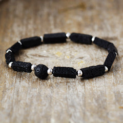 Loookus - Amethyst 7 color square stretch bracelet