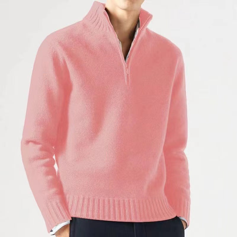 Loookus - New autumn and winter men's thickened stand collar casual woolen sweater