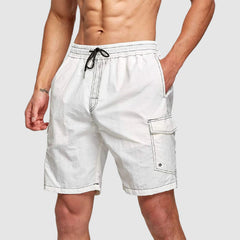 Loookus - Men's Casual Shorts Loose Port Style Cargo Pants Men's Breathable Beach Pants