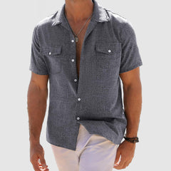 Loookus - Men's Casual Cotton & Linen Vacation Style Shirt