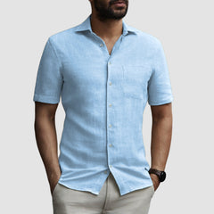 Loookus - Men's Casual Comfortable Cotton Linen Pocket Shirt