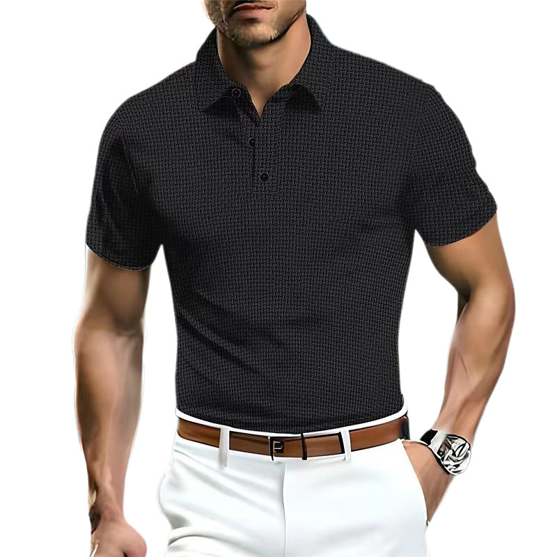 Loookus - Men's Breathable Ice Silk Short Sleeve Polo Shirt