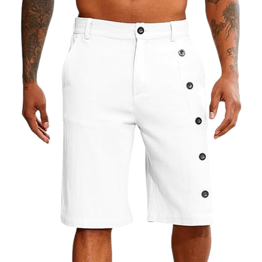 Loookus - Mens Linen Shorts Casual Stretch Summer Beach Shorts