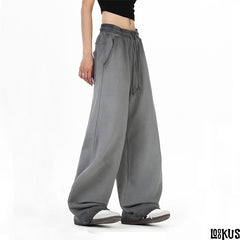 Loookus - Relaxed Fit Wide-Leg Pants