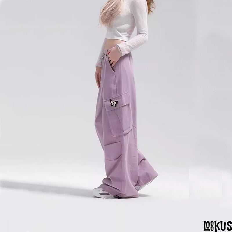 Loookus -Butterfly Charm Cargo Pants