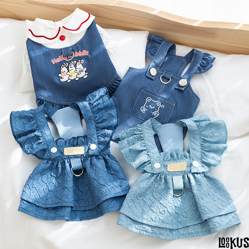 Loookus - Spring/Summer denim strap dress for cats and dogs