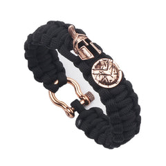 Minimalist Paracord Bracelet – Black & Rose Gold