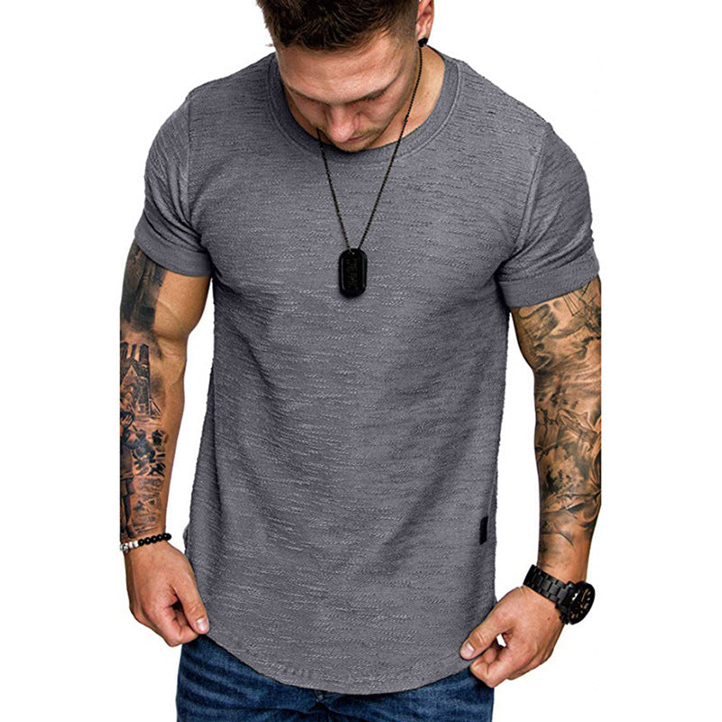 Loookus - Men's round neck short sleeve summer fashion casual running sports thin T-shirt