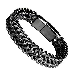 Loookus - 925 Silver Men's Personalized Square Bracelet